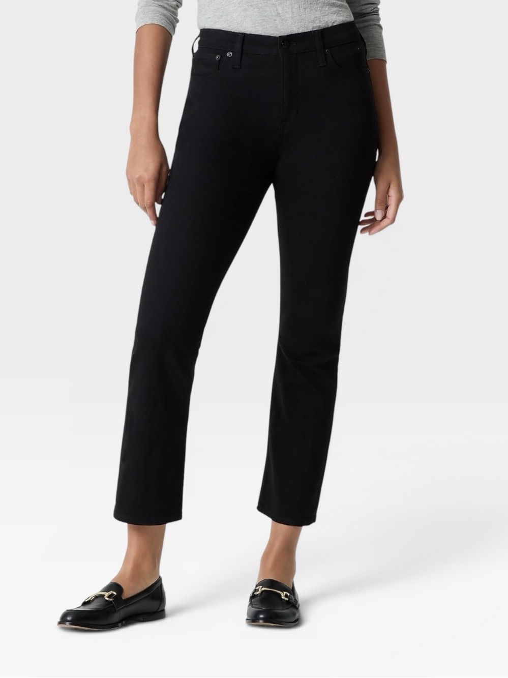 J. Crew Mid-Rise Flare Crop Black Jeans